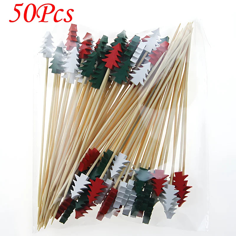 Weihnachts-Bambus-Spieß mit Weihnachtsbaum an der Spitze